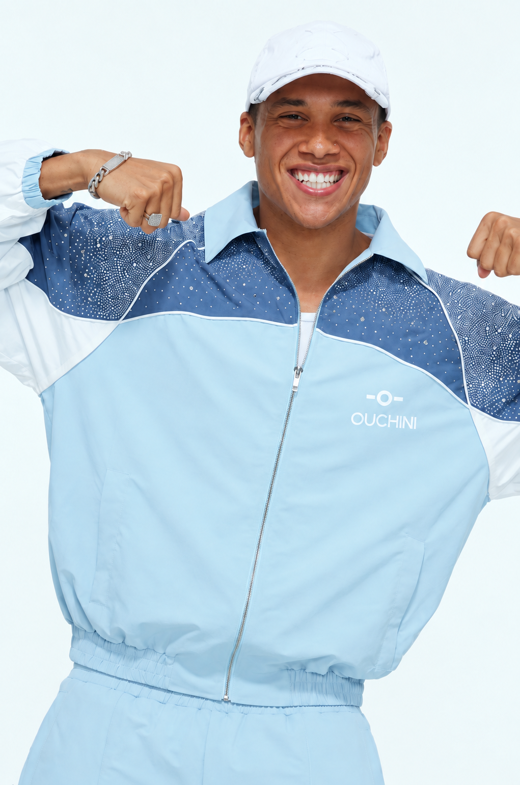 Veste du tracksuit OUCHINI -O-ra farming Sky Blue
